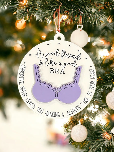 Good Friend is Like a Bra Ornament