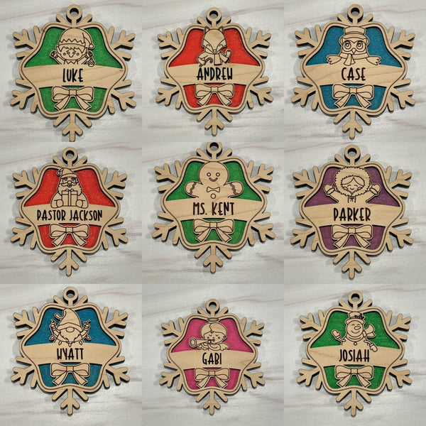 Personalized Snowflake Ornaments
