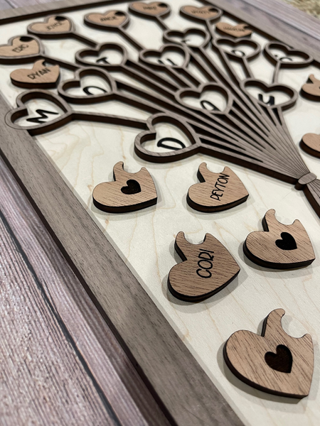 Mother's Day Personalized Heart Shaped Flower Bouquet