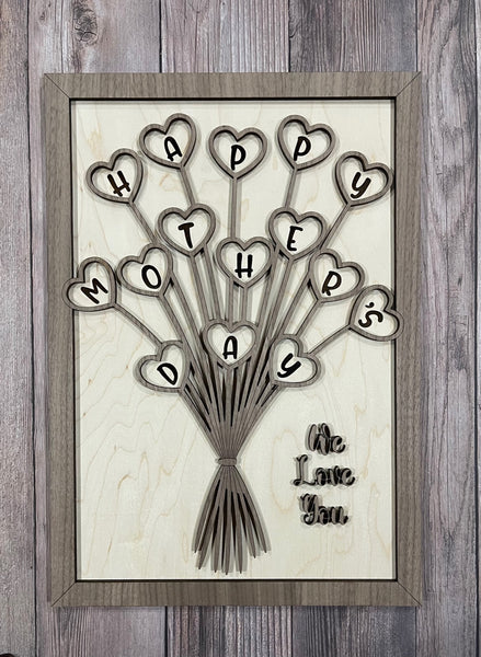 Mother's Day Personalized Heart Shaped Flower Bouquet