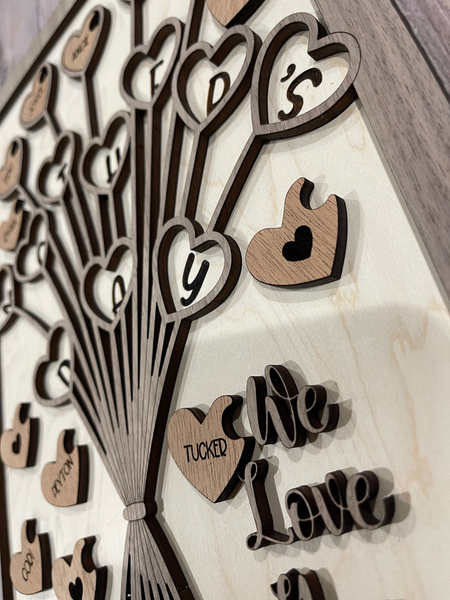 Mother's Day Personalized Heart Shaped Flower Bouquet