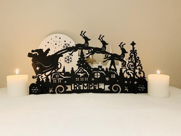 Santa with Reindeer Scene - Personalized