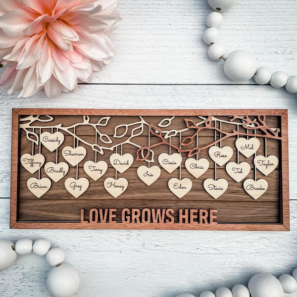 Hanging Hearts Frame - Personalized