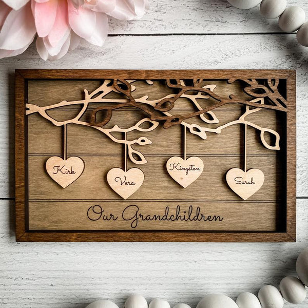 Hanging Hearts Frame - Personalized