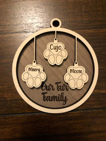 Personalized Fur Family Ornament