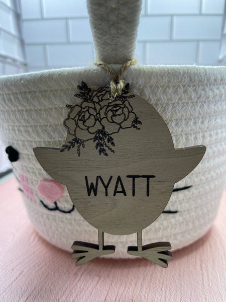 Personalized Easter Chick Basket Tag