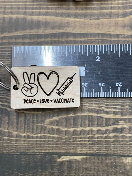 Peace • Love • Vaccinate Keychain