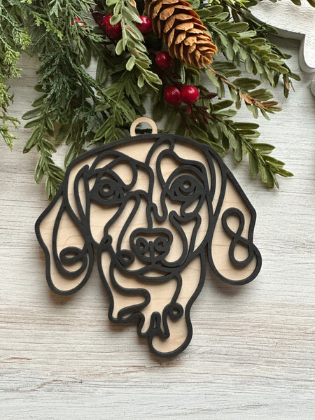 Line Art Dog Ornaments