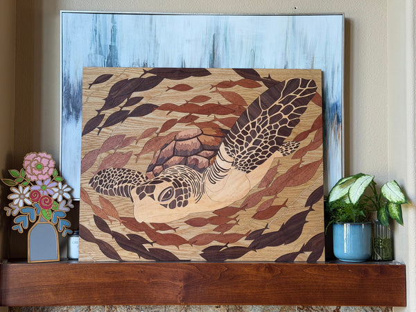 Sea Turtle Wood Art