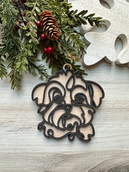 Line Art Dog Ornaments