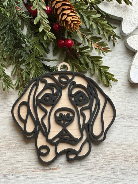 Line Art Dog Ornaments