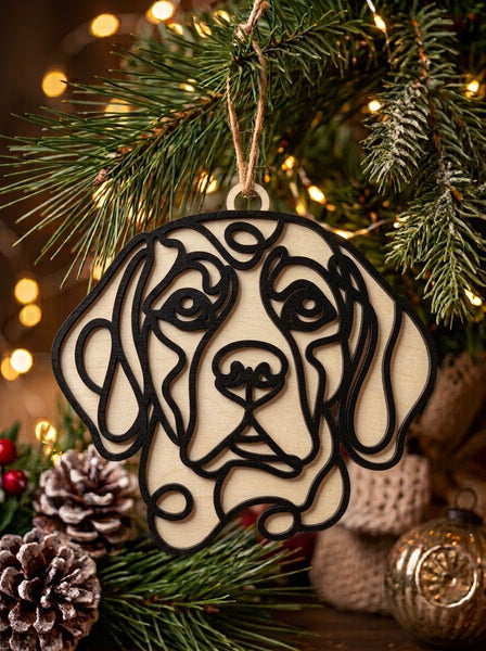 Line Art Dog Ornaments