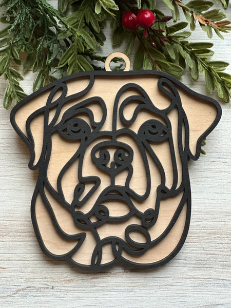 Line Art Dog Ornaments