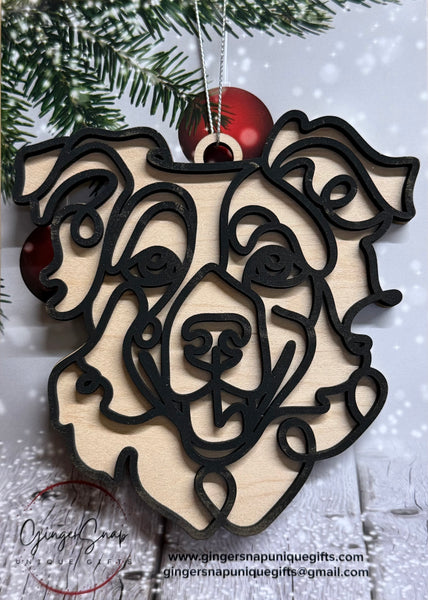 Line Art Dog Ornaments