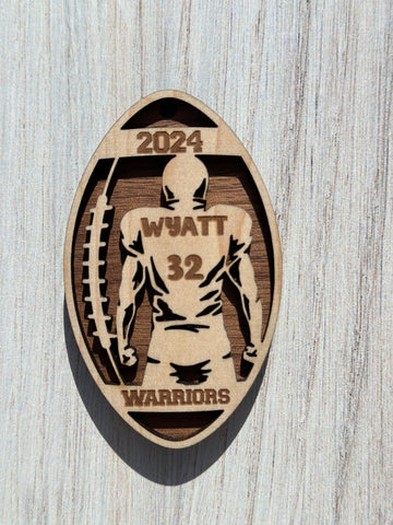 Personalized Football Ornament/Bag Tag