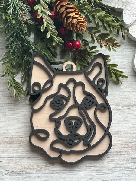 Line Art Dog Ornaments