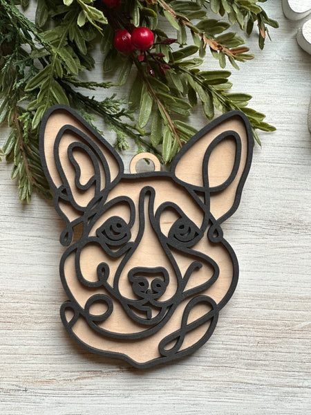 Line Art Dog Ornaments