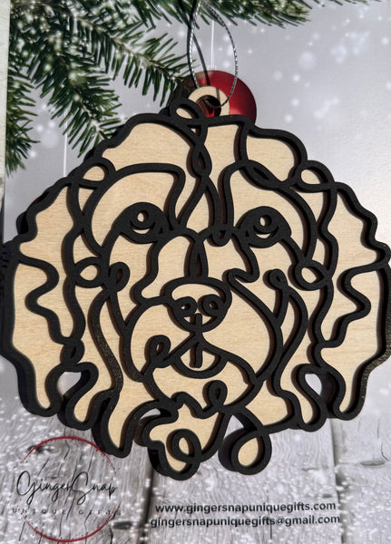 Line Art Dog Ornaments
