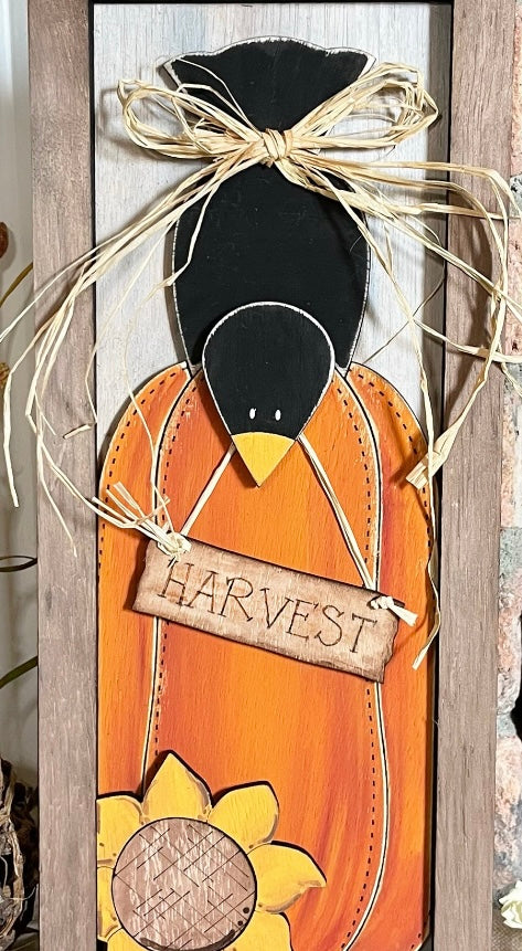 Harvest Pumpkin and Crow Wood Sign