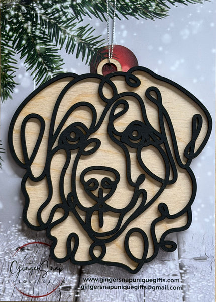 Line Art Dog Ornaments