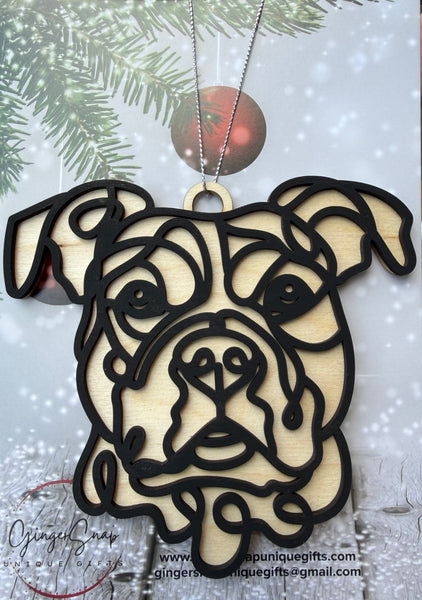 Line Art Dog Ornaments