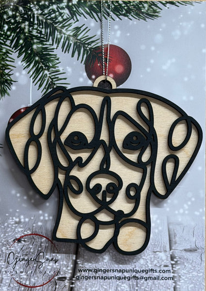 Line Art Dog Ornaments