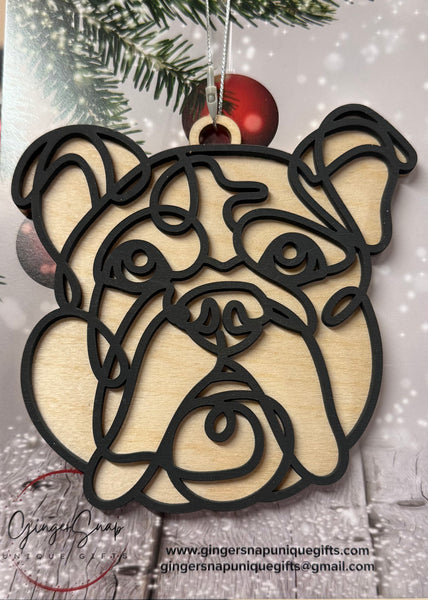 Line Art Dog Ornaments