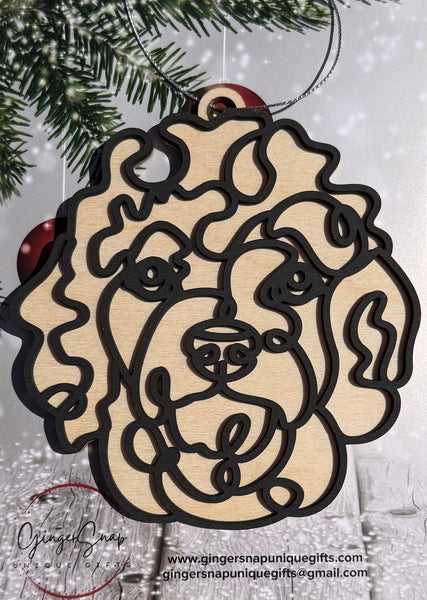 Line Art Dog Ornaments