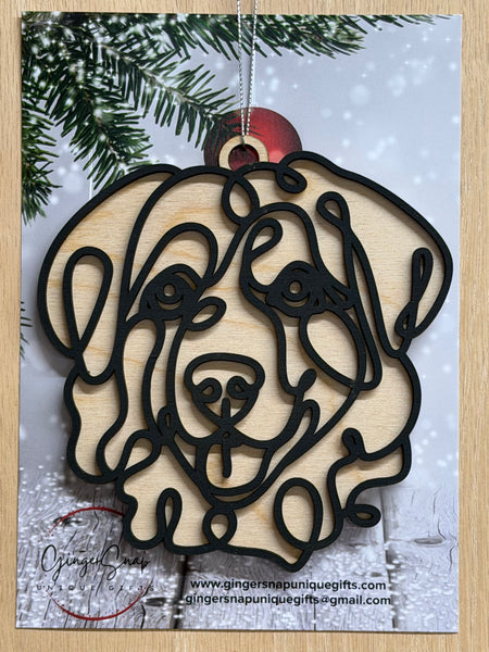 Line Art Dog Ornaments