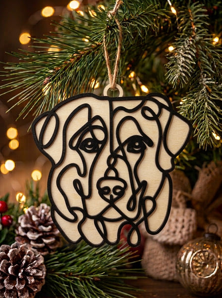 Line Art Dog Ornaments