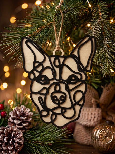 Line Art Dog Ornaments