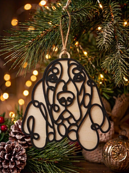 Line Art Dog Ornaments