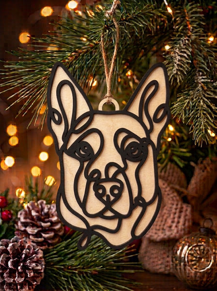 Line Art Dog Ornaments