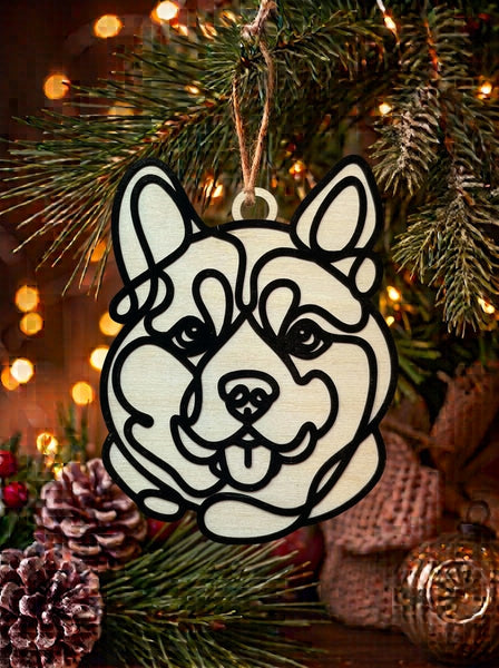 Line Art Dog Ornaments