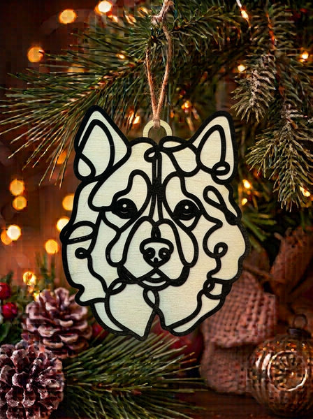 Line Art Dog Ornaments
