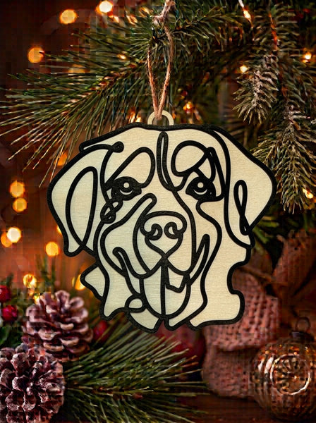 Line Art Dog Ornaments