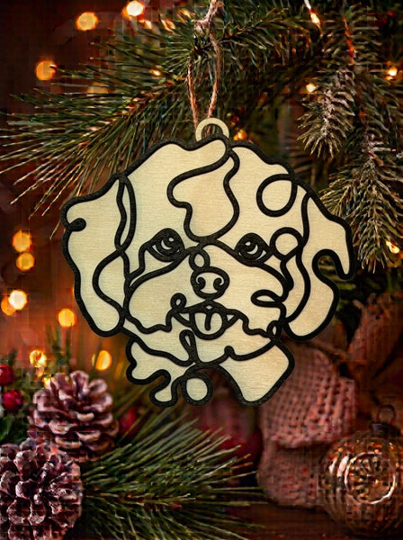 Line Art Dog Ornaments
