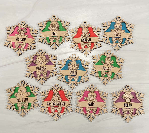 Personalized Snowflake Ornaments