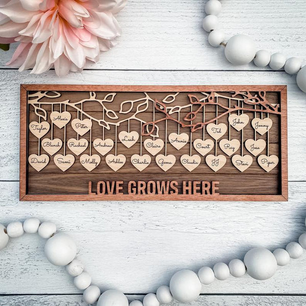 Hanging Hearts Frame - Personalized