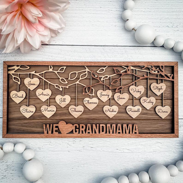 Hanging Hearts Frame - Personalized