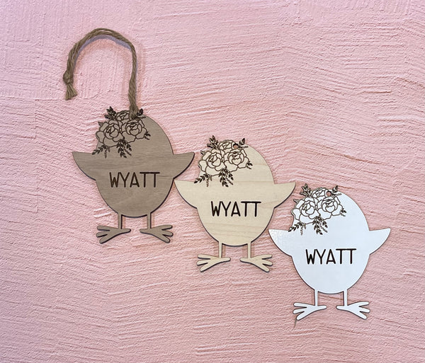 Personalized Easter Chick Basket Tag