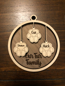 Personalized Fur Family Ornament