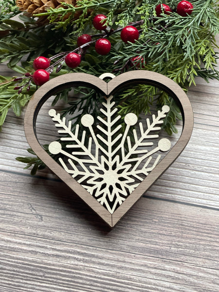 Heart Snowflake Ornaments