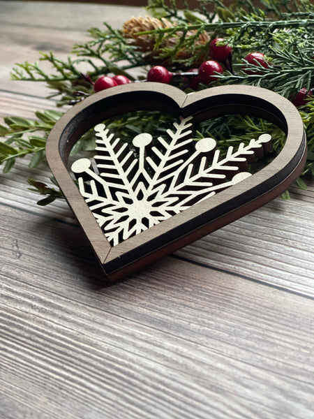 Heart Snowflake Ornaments