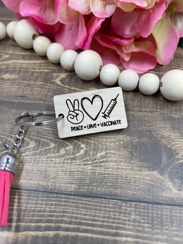 Peace • Love • Vaccinate Keychain